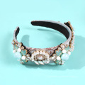 Yiwu ausgefallene Blume Haarnadel Perlen Haarband Samenbänder Samtkristalle Barock Stirnband für Mädchen
